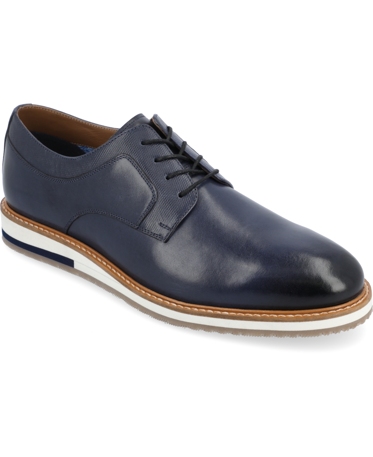 Men's Glover Wide Width Tru Comfort Foam Lace-Up Round Toe Derby Shoes - Navy