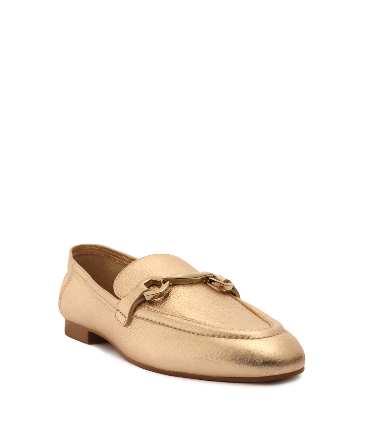 Shop Arezzo Women's Emma Rounded Toe Loafers In Gold Metallic