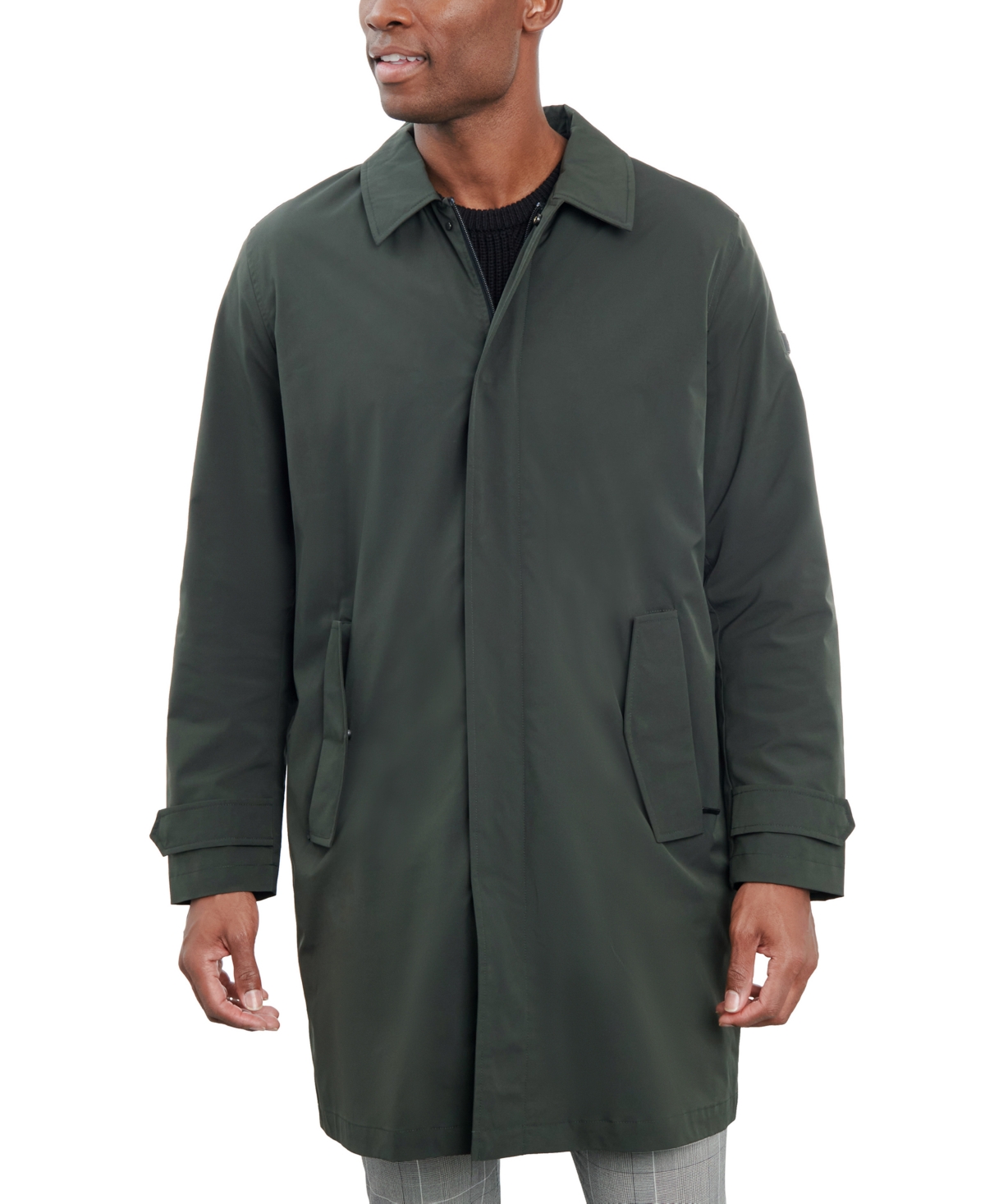 Michael Kors Men's Macintosh Full-zip Raincoat, Created For Macy's In Dark Olive