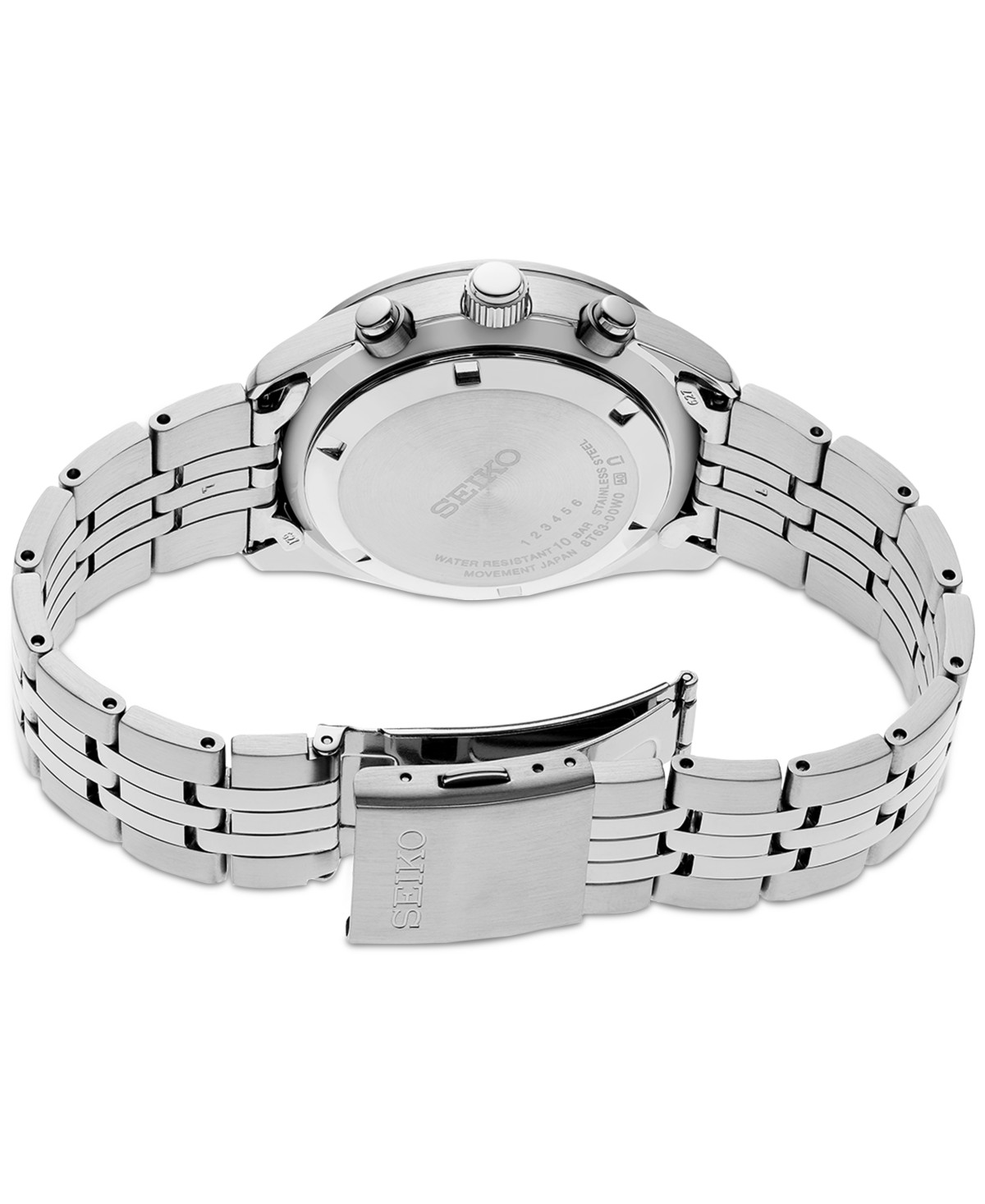 Мужские часы-хронограф Seiko Essentials на стальном браслете 42мм — фото 1
