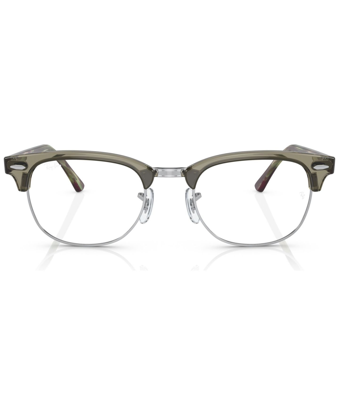Очки Ray-Ban Unisex Square Plastic RB5154 Clubmaster Eyeglasses, цвет: Прозрачный зелёный — фото 3