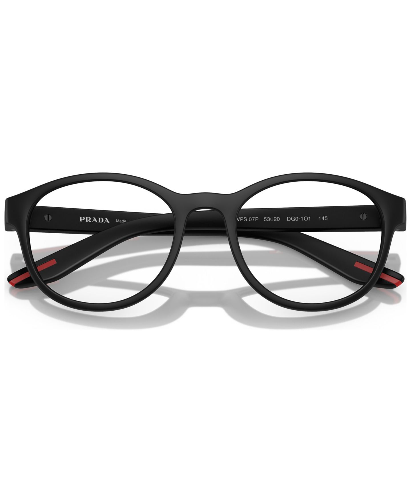 Мужские очки PRADA LINEA ROSSA Man Panthos Plastic PS 07PV Eyeglasses, цвет: Чёрный каучуковый — фото 5