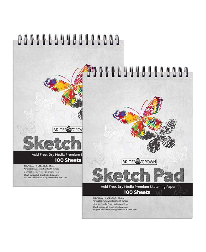 Brite Crown Sketch Pad – 9X12 Sketchbook For Teens, 64Lb (95Gsm) Art  Drawing Paper For Kids 9-12 - 100 Sheets Acid-Free, Spiral Perforated  Drawing