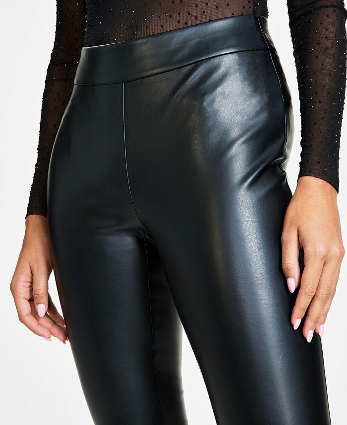 Bar III Women's Soft Faux-Leather Leggings, Created for Macy's - Macy's