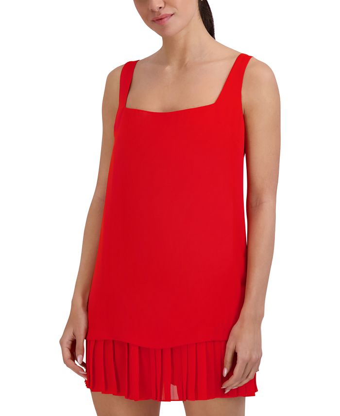 Laundry by Shelli Segal Women's SquareNeck PleatedHem Mini Dress Macy's