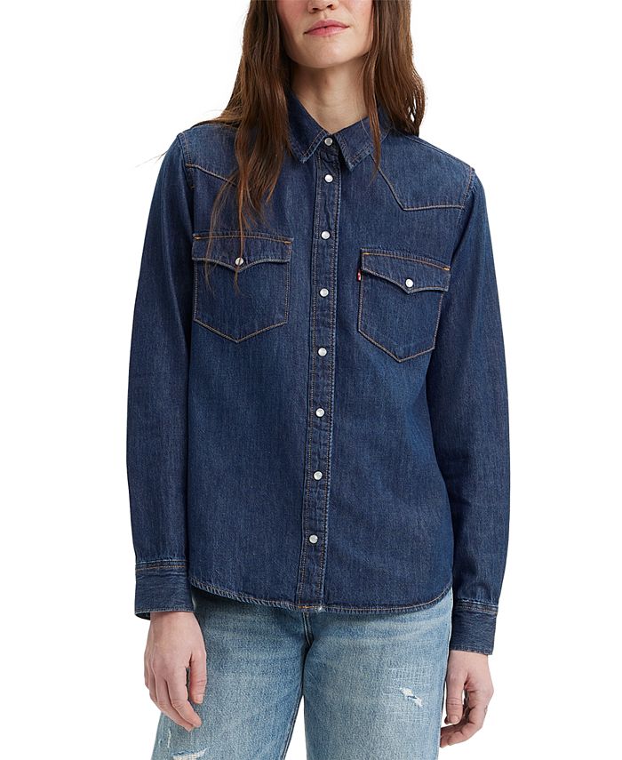Faderlig Særlig morfin Levi's Women's The Ultimate Western Cotton Denim Shirt - Macy's