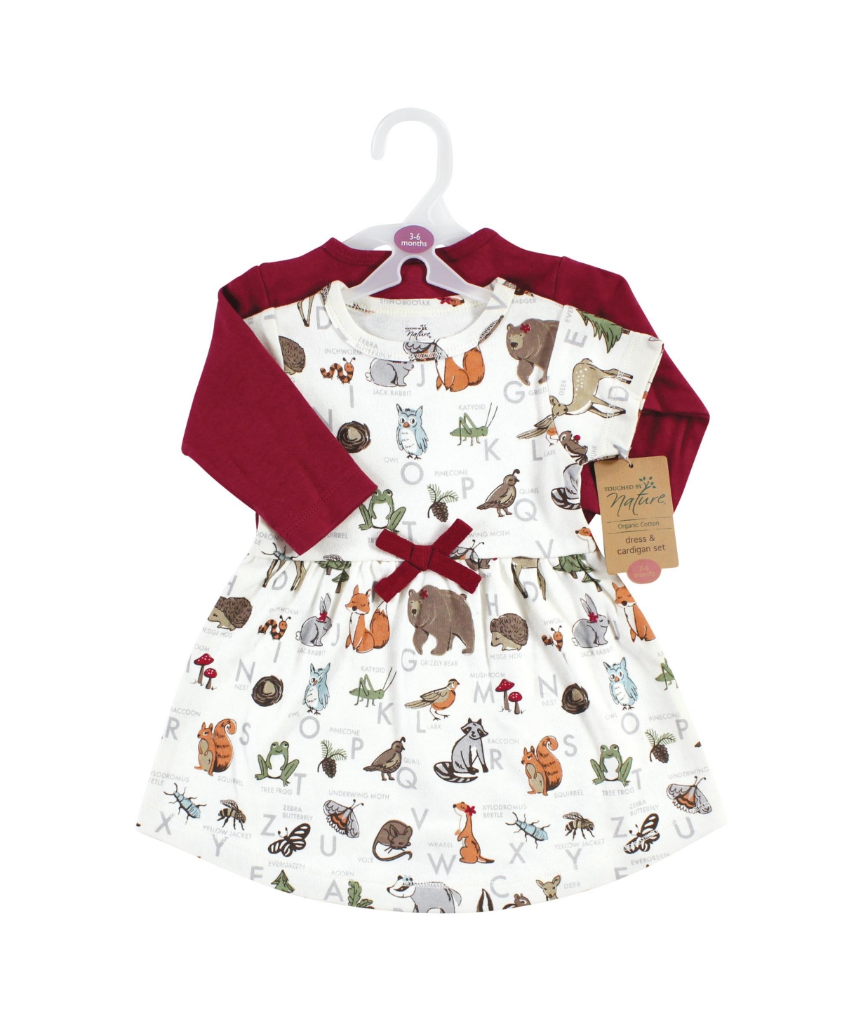 Touched by Nature Toddler Girls Organic Cotton Dress and Cardigan