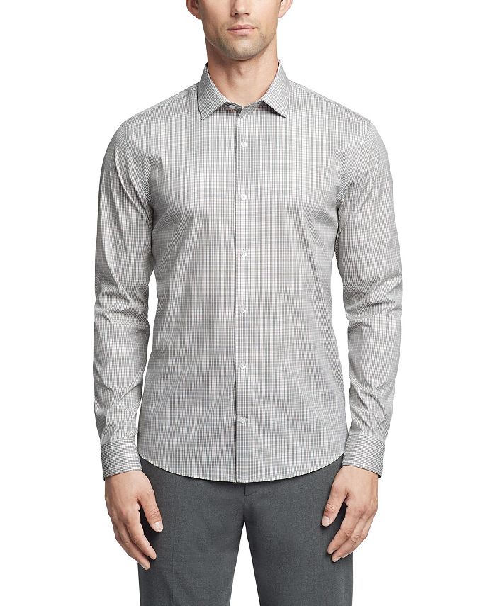 Calvin Klein Men's Slim Fit Stretch Dress Shirt Gray Size 16.5X34X35 main image 0
