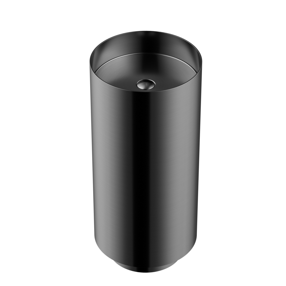 Modern Luxury Round Stainless Steel Freestanding Bathroom Sink Pedestal Sink - Black