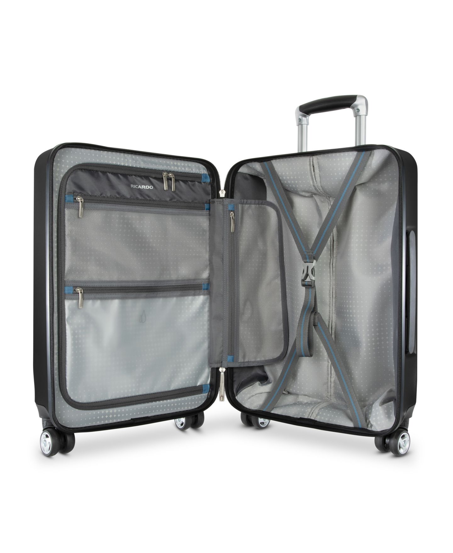 Чемодан Ricardo Melrose Hardside 20" Carry-on Spinner Suitcase, цвет: Чёрный — фото 4