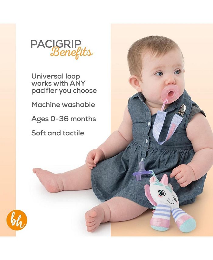 Booginhead Pacifier Holder Stuffed Animal and Baby Pacifier Clip, 2 ...