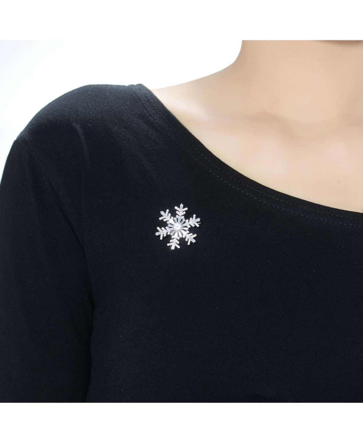 Genevive SterlingWhite Gold Plated Clear Cubic Zirconia Accent Snowflake Pendant Necklace - Silver