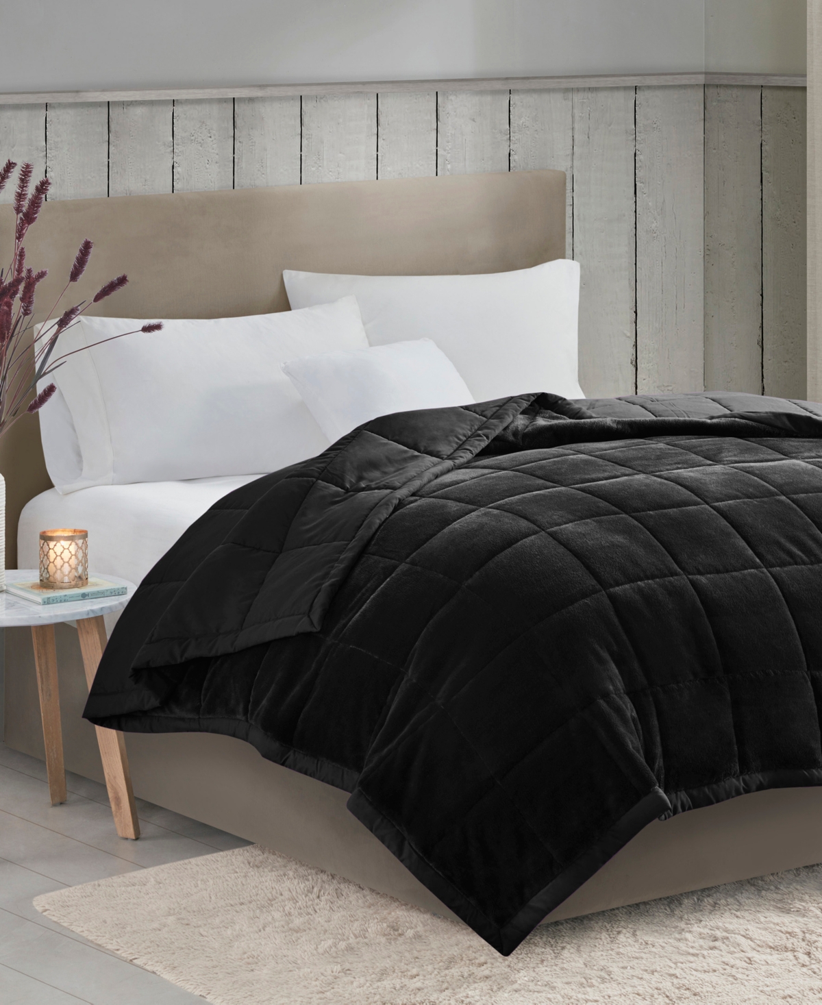 Madison Park Coleman Plush Reversible HeiQ Smart Temperature Down Alternative Blanket, Xl