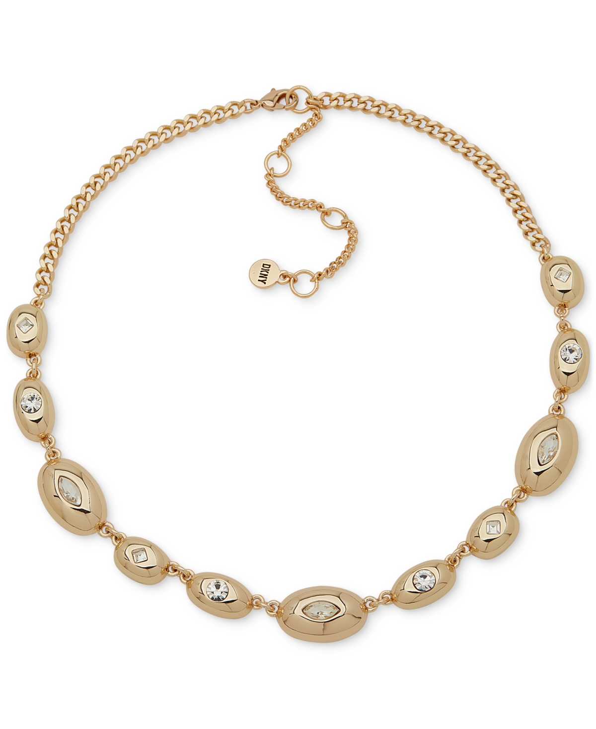 Gold-Tone Mixed Crystal Station Collar Necklace, 16" + 3" extender - GLD/CRY