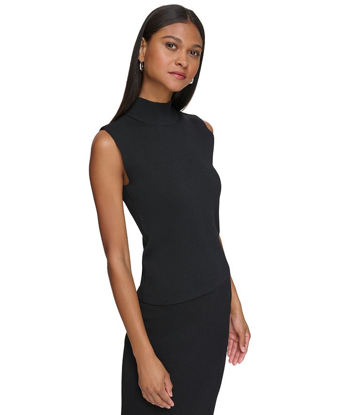 Calvin Klein Women's Sleeveless Mock-Neck Top Black Size XS main image 0