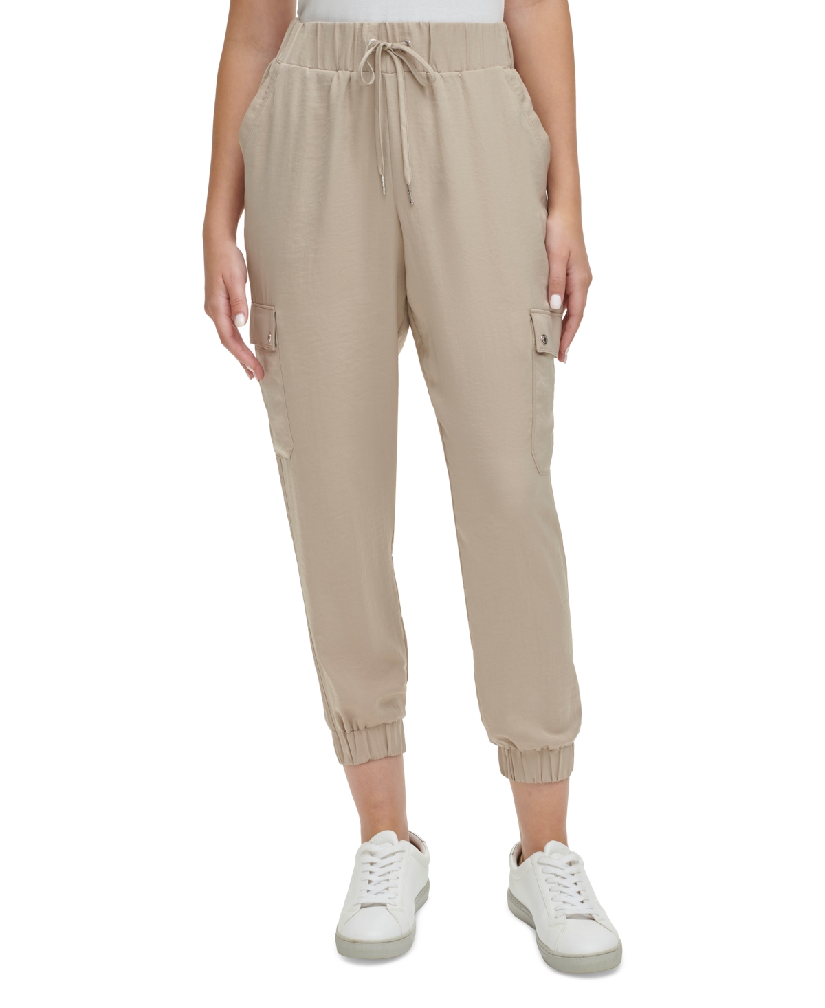 Calvin Klein Jeans Est.1978 Women's Pull-on Cargo Ankle Joggers In Suede