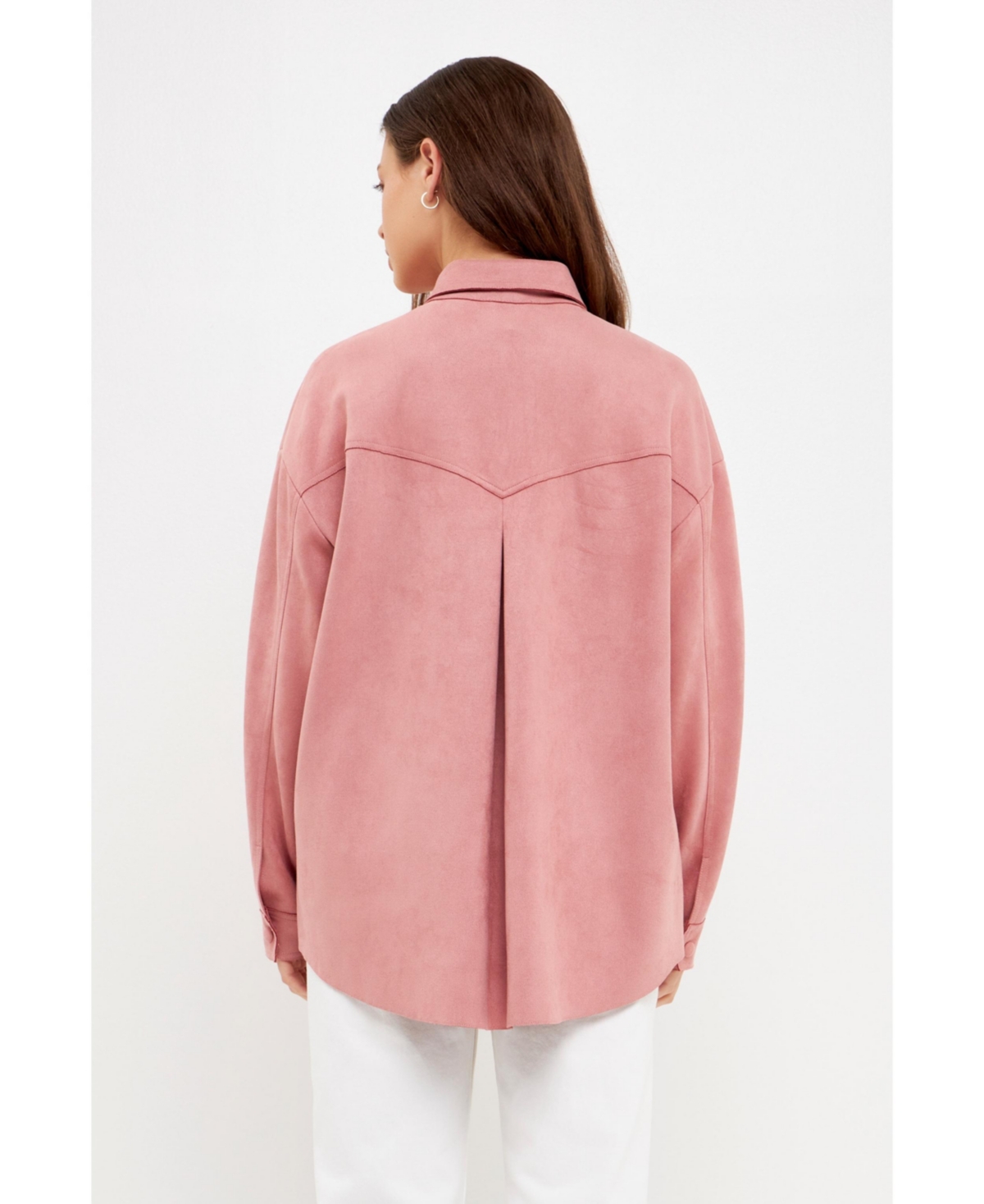 English Factory Women's Faux Suede Over Shirts