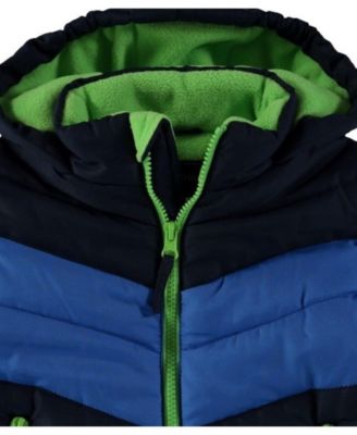 Rothschild Zweifarbige Pufferjacke Für Jungen – Warm, Praktisch, Mit Fleecemütze Und Vielen Taschen