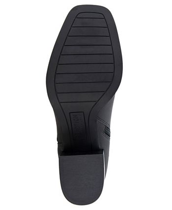 REACTION KENNETH COLE Womens Black Side Gores Block Heel Booties