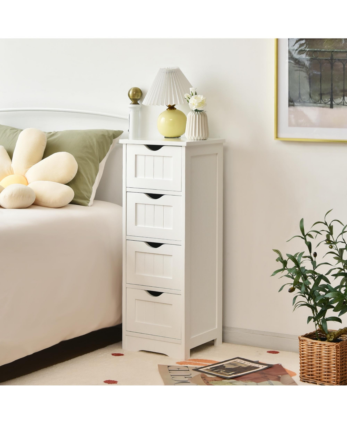 Floor Storage Cabinet Bathroom Organizer Free Standing 3 Drawers