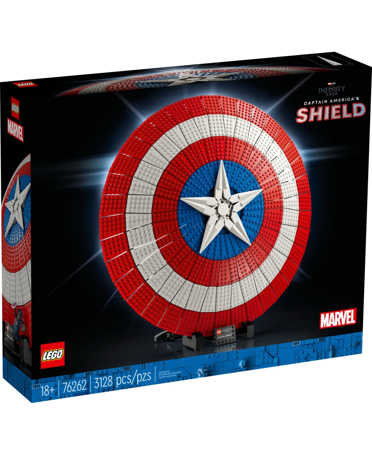Shop Lego Super Heroes Marvel 76262 Toy Captain America Shield Building Set In Multicolor