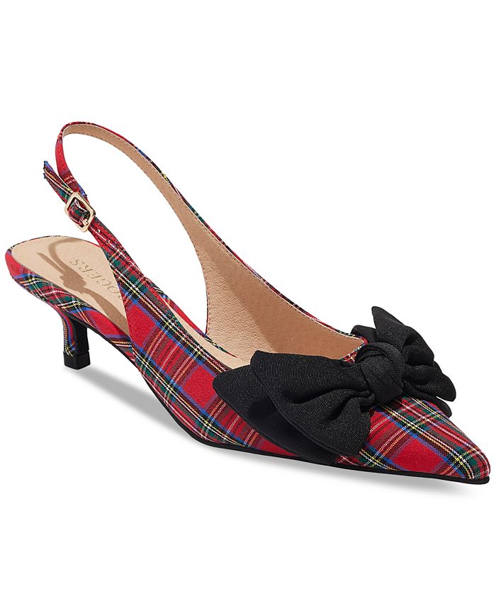 Plaid slingback shoes shop