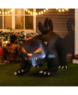 6.2' Long Inflatable Halloween Pouncing Black Cat, Inflatable LED Yard Display Indoor Outdoor for Garden, Lawn, Party, Holiday