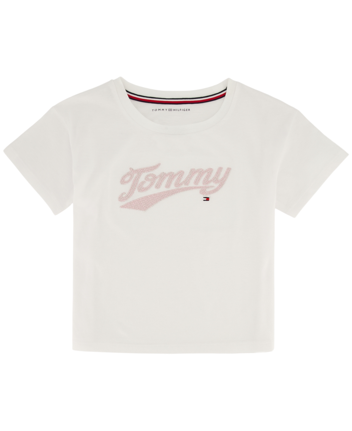 Tommy Hilfiger Kids Toddler Girls Embroidered Logo Boxy T shirt
