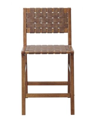 Oslo 24" High Faux Leather Woven Counter Stool