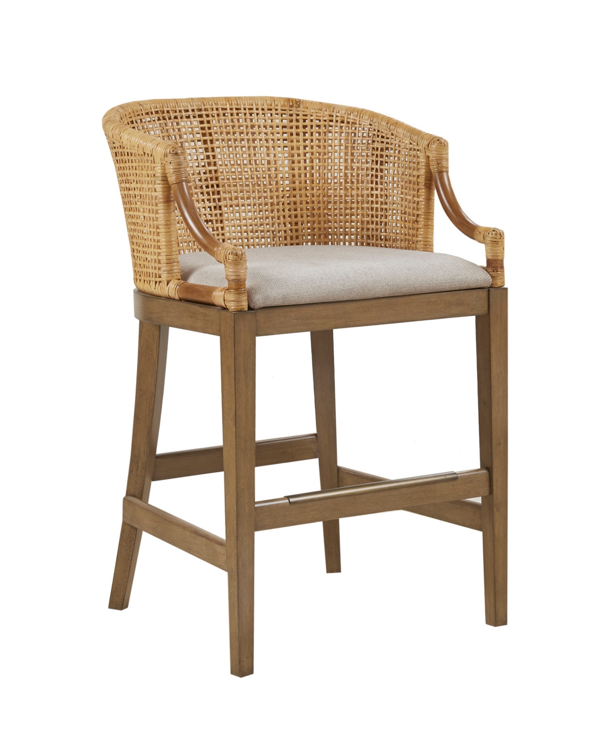 Martha Stewart Collection Playa 25" High Handcrafted Rattan Counter Stool In Natural
