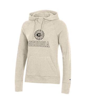 Women's Heathered Oatmeal Georgia Bulldogs College Seal Pullover Hoodie
