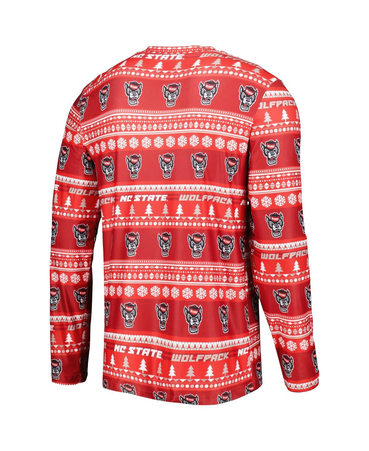 Concepts Sport Men's  Red Nc State Wolfpack Swivel Long Sleeve T-shirt And Pants Sleep Set In Red
