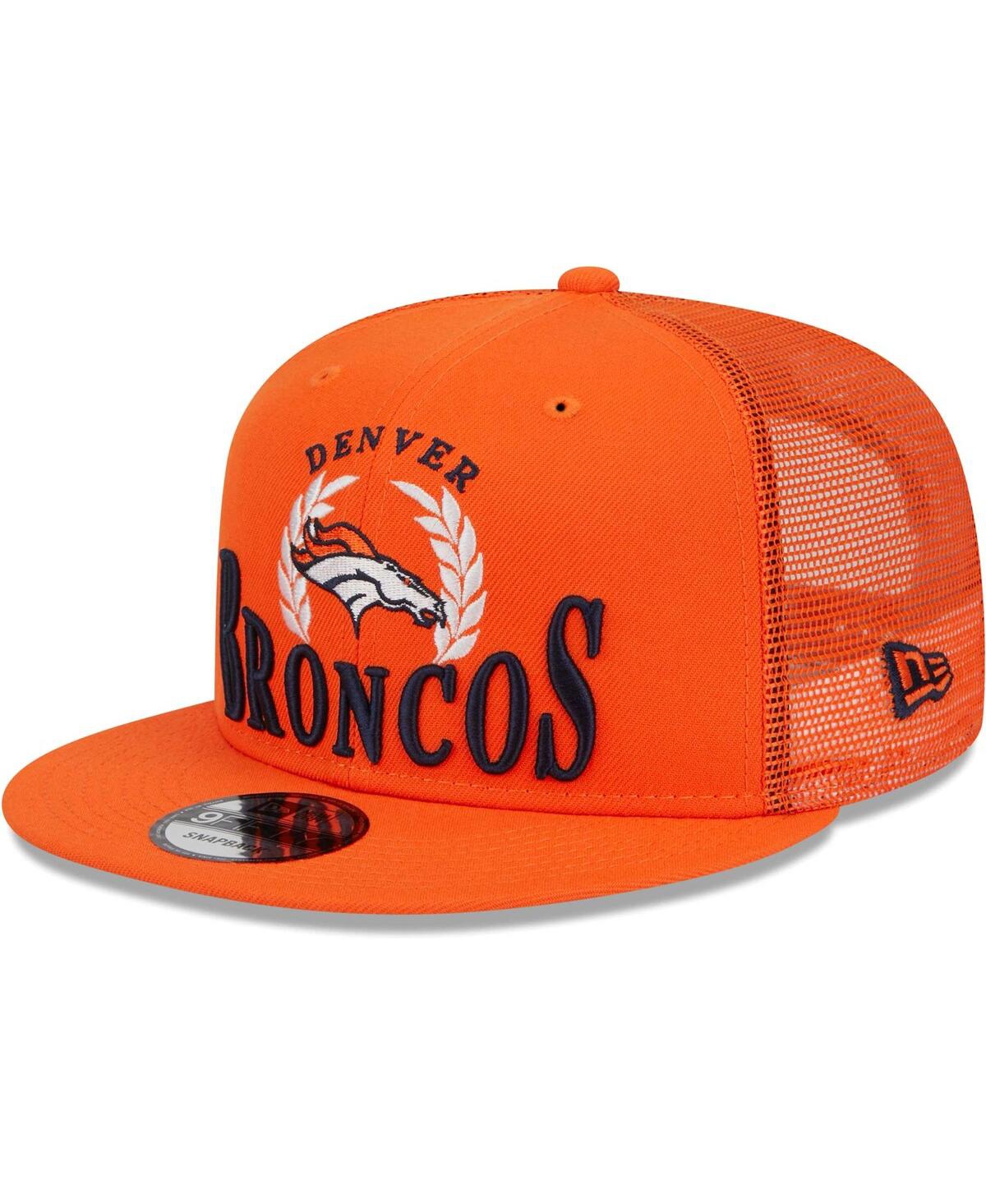 Shop New Era Men's  Orange Denver Broncos Collegiate Trucker 9fifty Snapback Hat