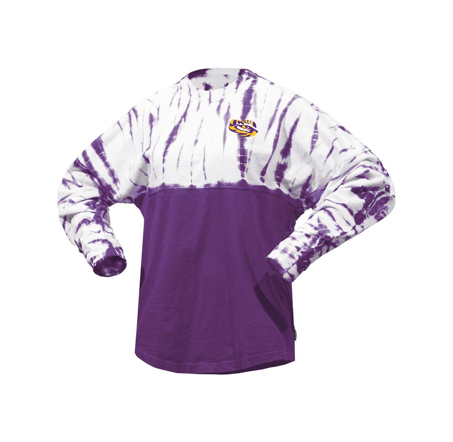 Women's Purple LSU Tigers Tie-Dye Long Sleeve Jersey T-shirt
