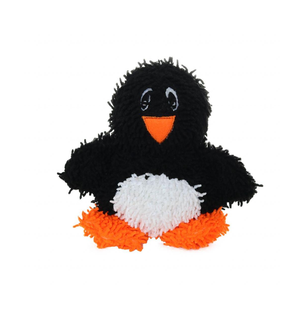 Microfiber Ball Med Black Penguin, Dog Toy - Black