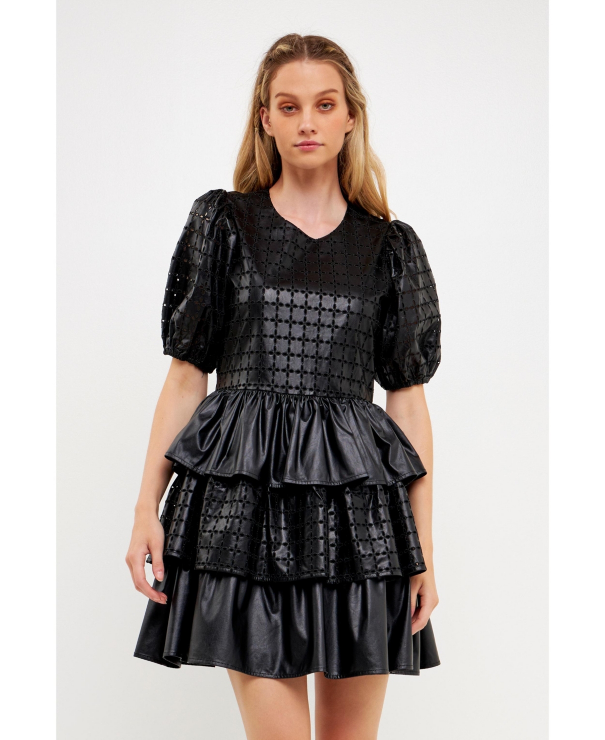 English Factory Women's Faux Leather Mini Dress