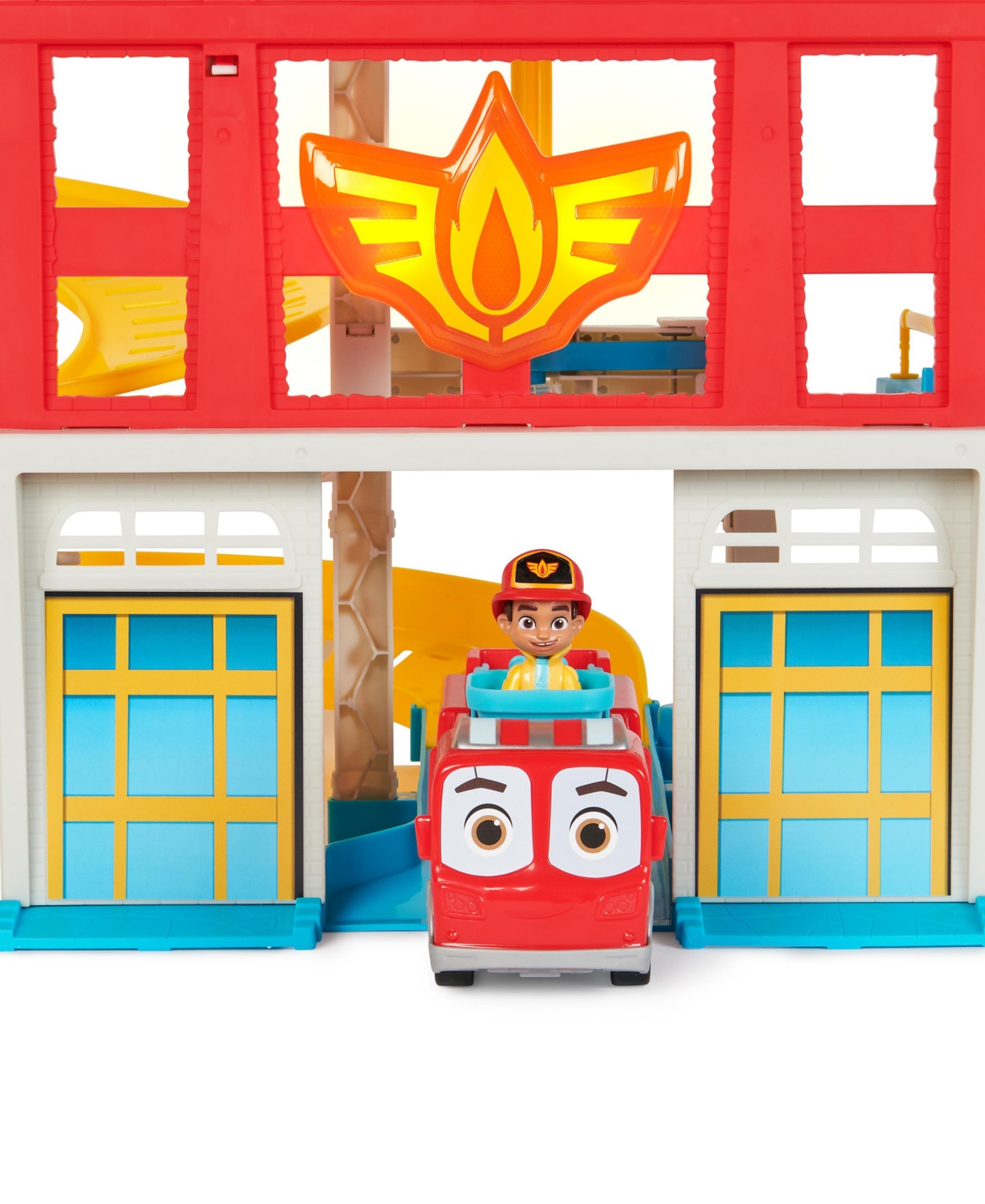 Firebuds Hq Playset With Lights, Sounds, Fire Truck Toy, Action Figure And Vehicle Launcher In Multi-color