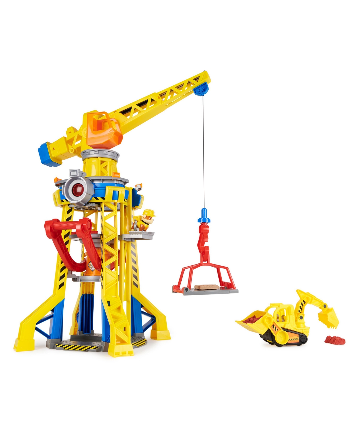 Rubble & Crew Kids' , Bark Yard Crane Tower Playset With Rubble Action Figure, Toy Bulldozer Kinetic Build-it Play Sand, In Multi