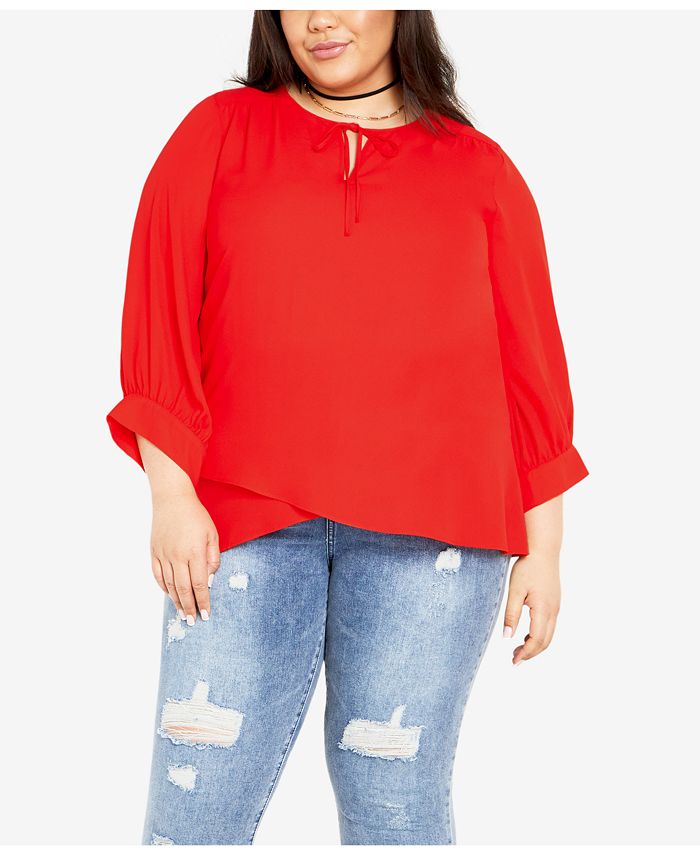 Macy's red plus size tops new arrivals