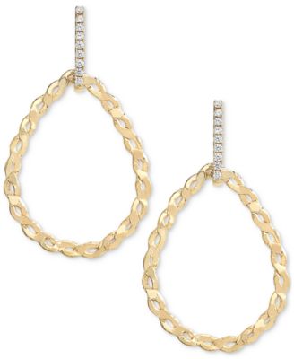 Macy's - Diamond Pear-Shaped Drop Earrings (1/5 ct. t.w.) in 14k Gold-Plated Sterling Silver