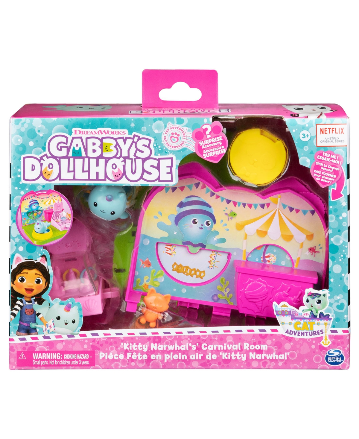 Shop Gabby's Dollhouse Dreamworks Kitty Narwhal's Carnival Room, With Toy Figure, Surprise Toys And Dollhouse Furniture In Multi-color