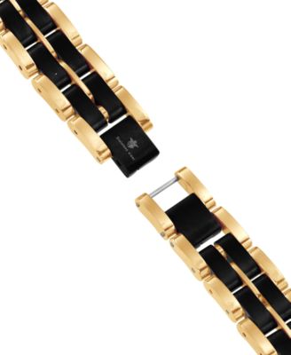 Men's Watch Link Bracelet in Yellow and Black Ion-Plated Stainless Steel