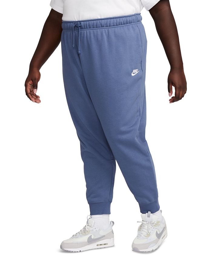 Nike Plus Size Active Sportswear Club Mid-Rise Fleece Jogger Pants - Macy's