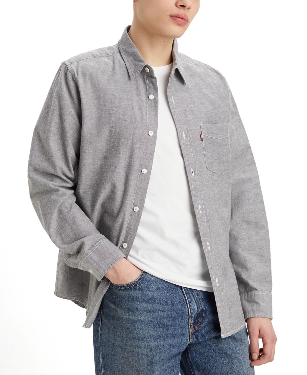 Levi's Men's Classic 1 Pocket Regular-fit Long Sleeve Shirt In Raven