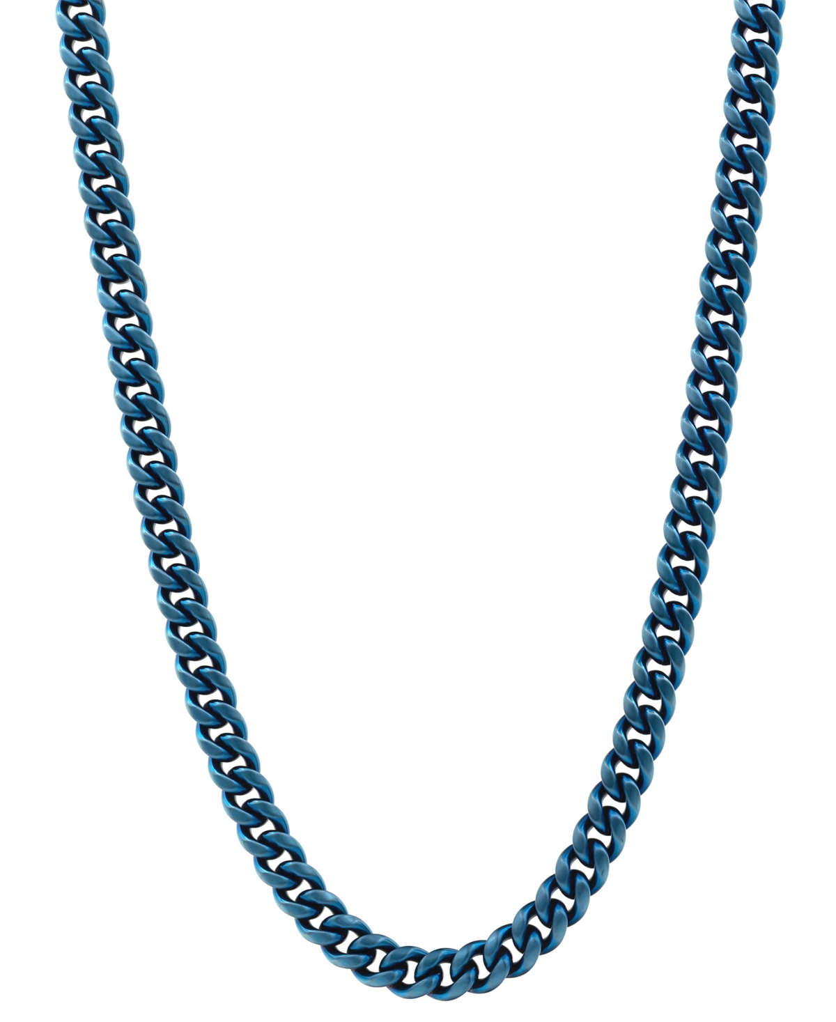 Men's Miami Cuban Link 24" Chain Necklace in Blue Ion-Plated Stainless Steel - Blue
