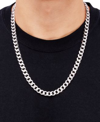 Men's Curb Chain Necklace in Sterling Silver