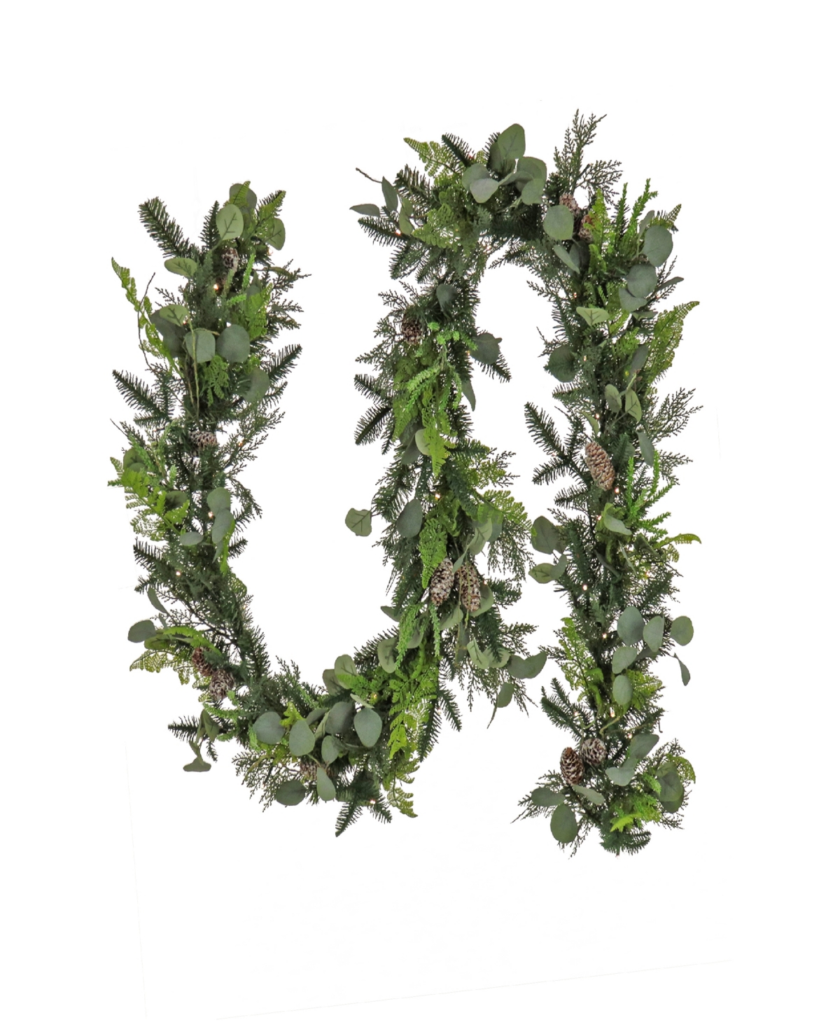 National Tree Company 9' Hgtv Home Collection Pre-lit Winter Garden Garland In Green