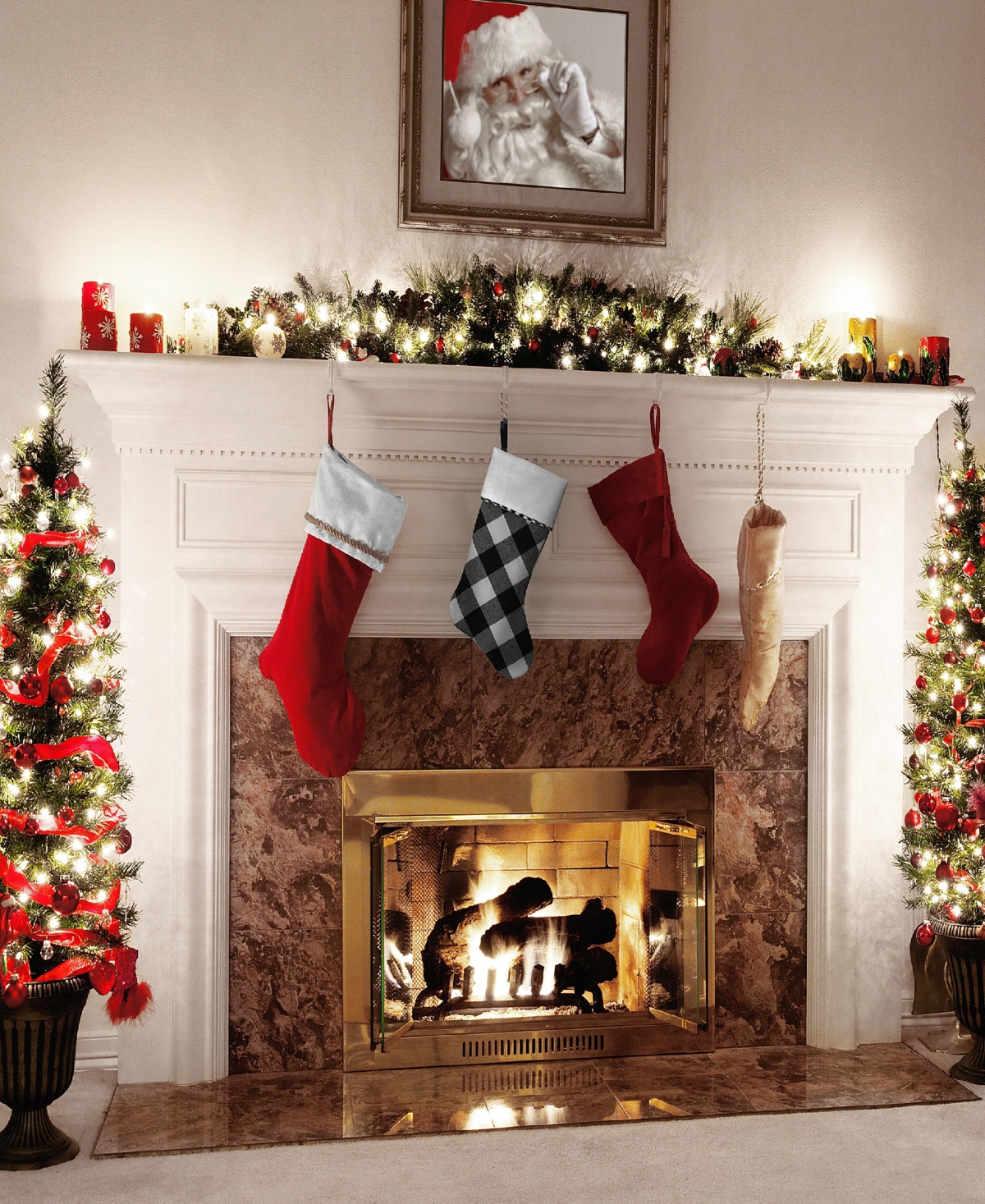 Shop National Tree Company 19" General Store Collection Plaid Stocking In Black