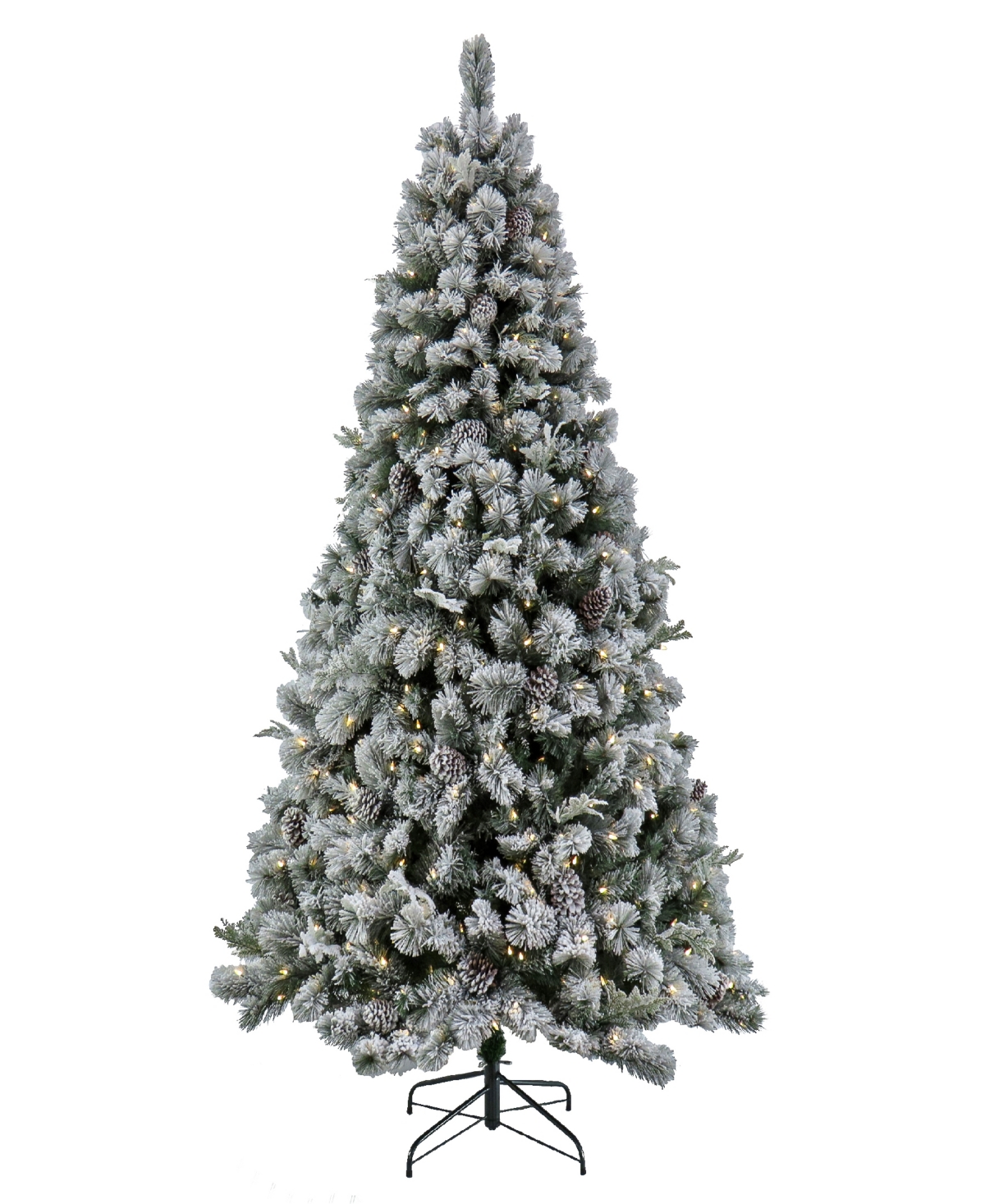 National Tree Company 7.5' Pre-lit Snowy Hill Pine Tree With Led Lights In Green