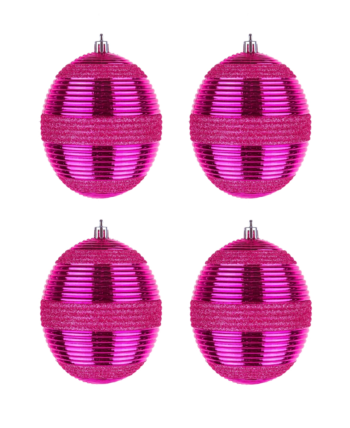 National Tree Company First Traditions 4 Piece Shatterproof Swirling Ornaments In Pink